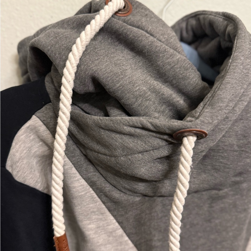 Mens Wanakome Gray and Brown Hoodie XL - Picture 2 of 5